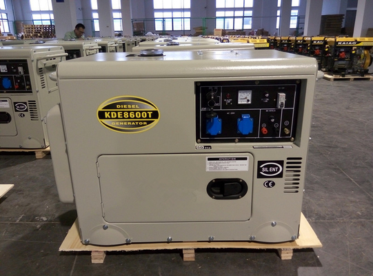 Schalldichter stiller Dieselgenerator mit 6 Kilowatt, einzylindriges Dieselaggregat