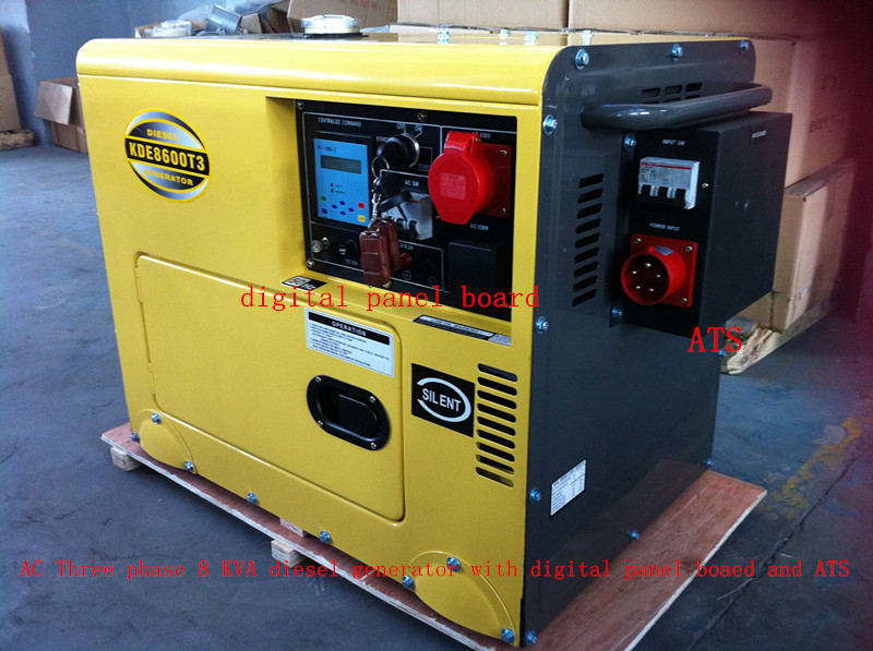 Farbstille Art kleiner Dieselgenerator-Satz des Gelb-8KVA mit Druckluftanlasser, niedriges Öl-Warnungssystem